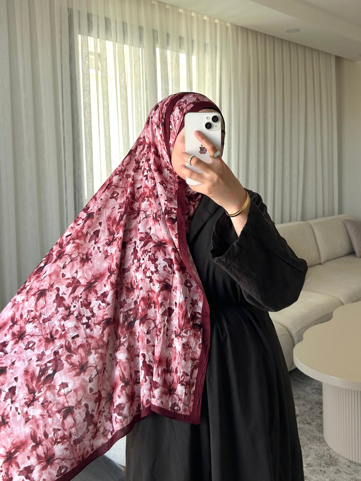 Bambu kraş Şal bordo