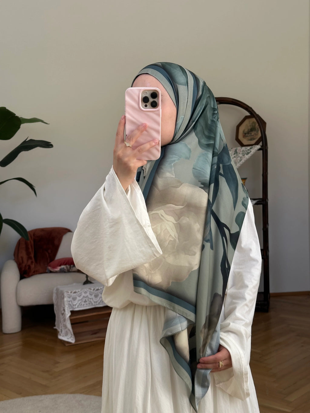 Lotus şal yeşil