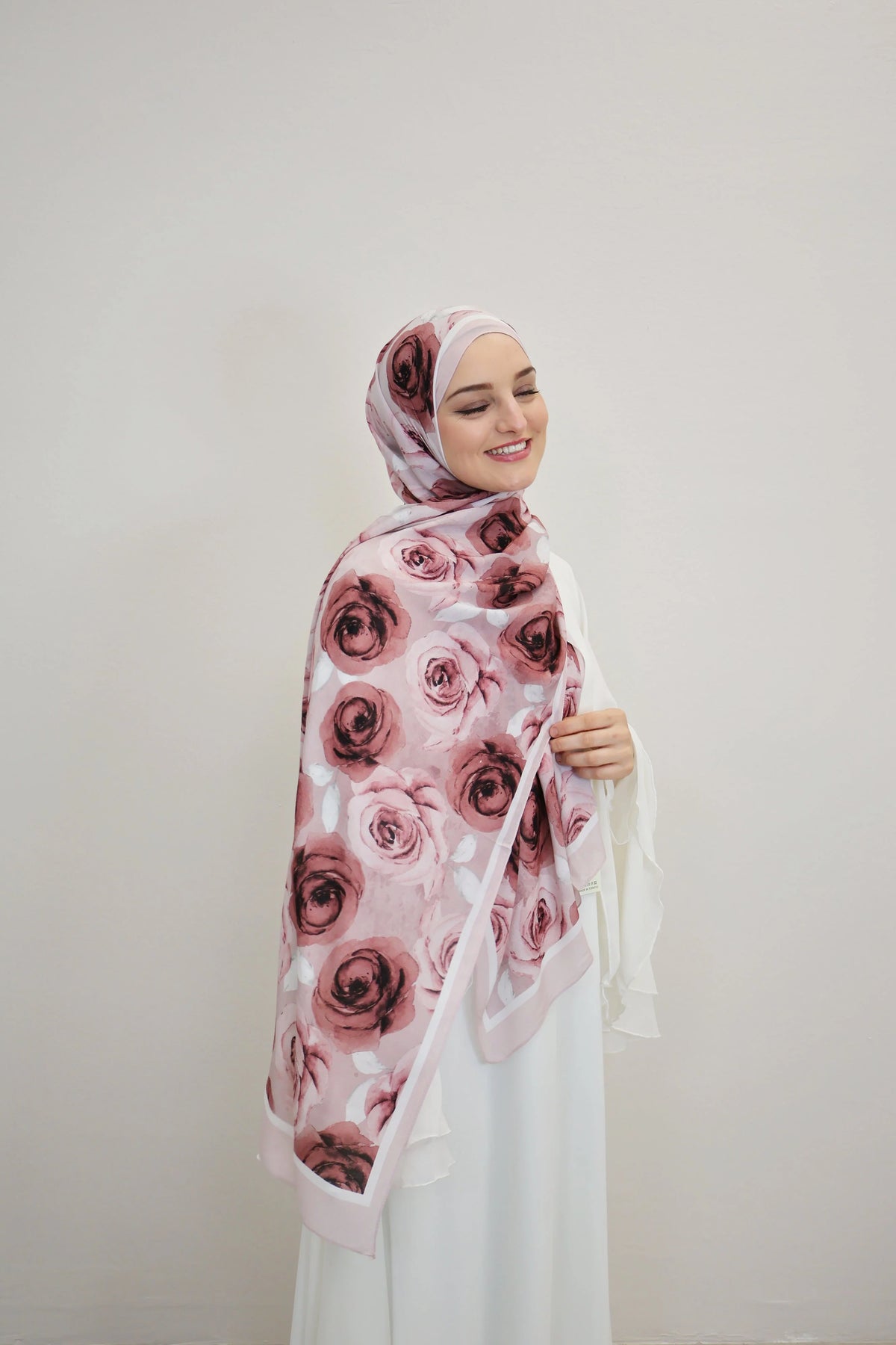 %100 Pamuk pembe güllü